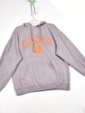 Clemson Tigers Mill Tex Grey Hoodie Size XL Spell Out